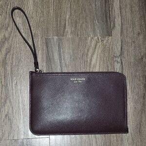 Kate Spade Womens Dark Brown Leather Wristlet